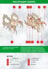Новогодние олени с санями 30*17*40 см. Новогодний сувенир