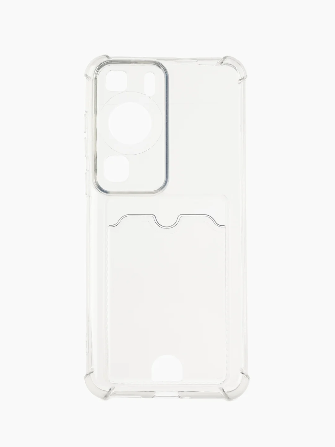 Тёмно-серый чехол для HUAWEI P60 / P60 Pro( Хуавей П60 / П60 про ), с карманом для карт, прозрачный