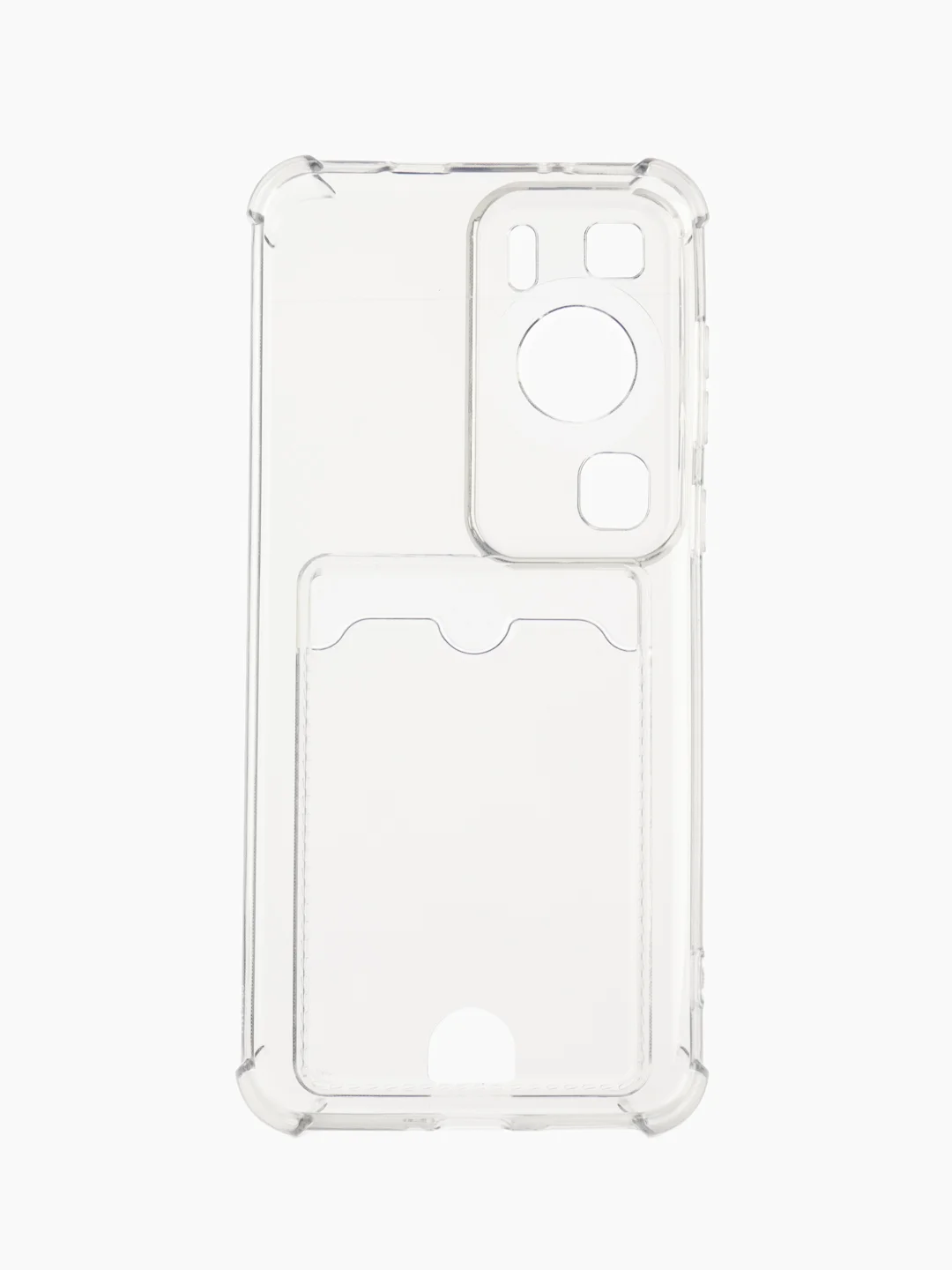 Тёмно-серый чехол для HUAWEI P60 / P60 Pro( Хуавей П60 / П60 про ), с карманом для карт, прозрачный