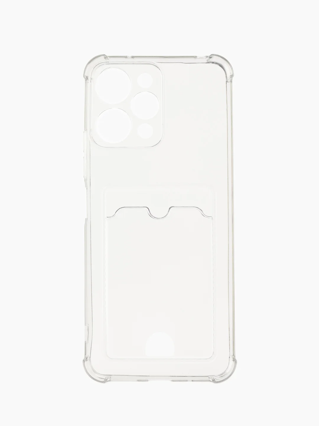 Тёмно-серый чехол для Xiaomi Redmi 12 4G (Сяоми Редми 12 4 джи), с карманом для карт, прозрачный