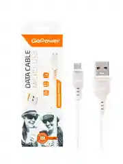 Белый кабель GoPower GP01M USB (m)-microUSB (m) 1.0м 2.4A ПВХ белый (1/200/800)