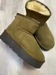Хаки угги женские, натуральные