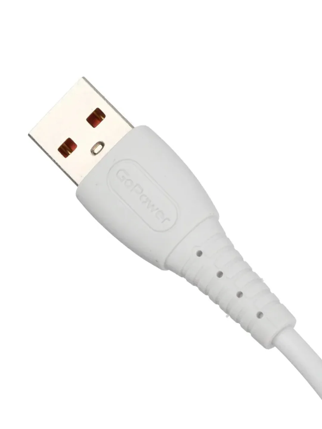 Белый кабель GoPower GP07M USB (m)-microUSB (m) 2.4A силикон белый (1/200/800)
