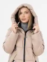 Бежевый меланж куртка женская зима