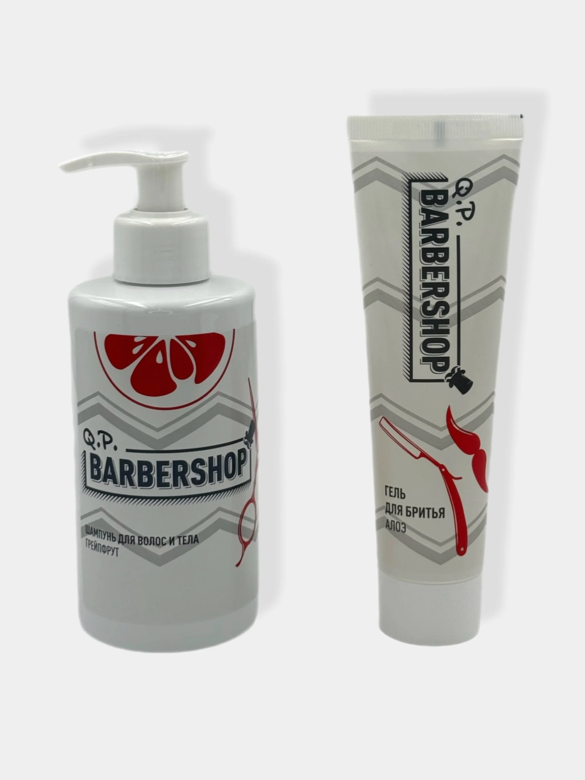 Подарочный набор ухаживающих средств для мужчин QP BARBERSHOP/ Гель для бритья и шампунь