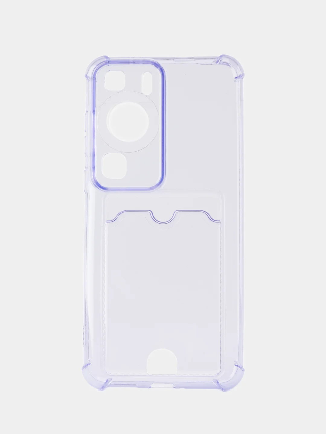 Лавандовый чехол для HUAWEI P60 / P60 Pro( Хуавей П60 / П60 про ), с карманом для карт, прозрачный