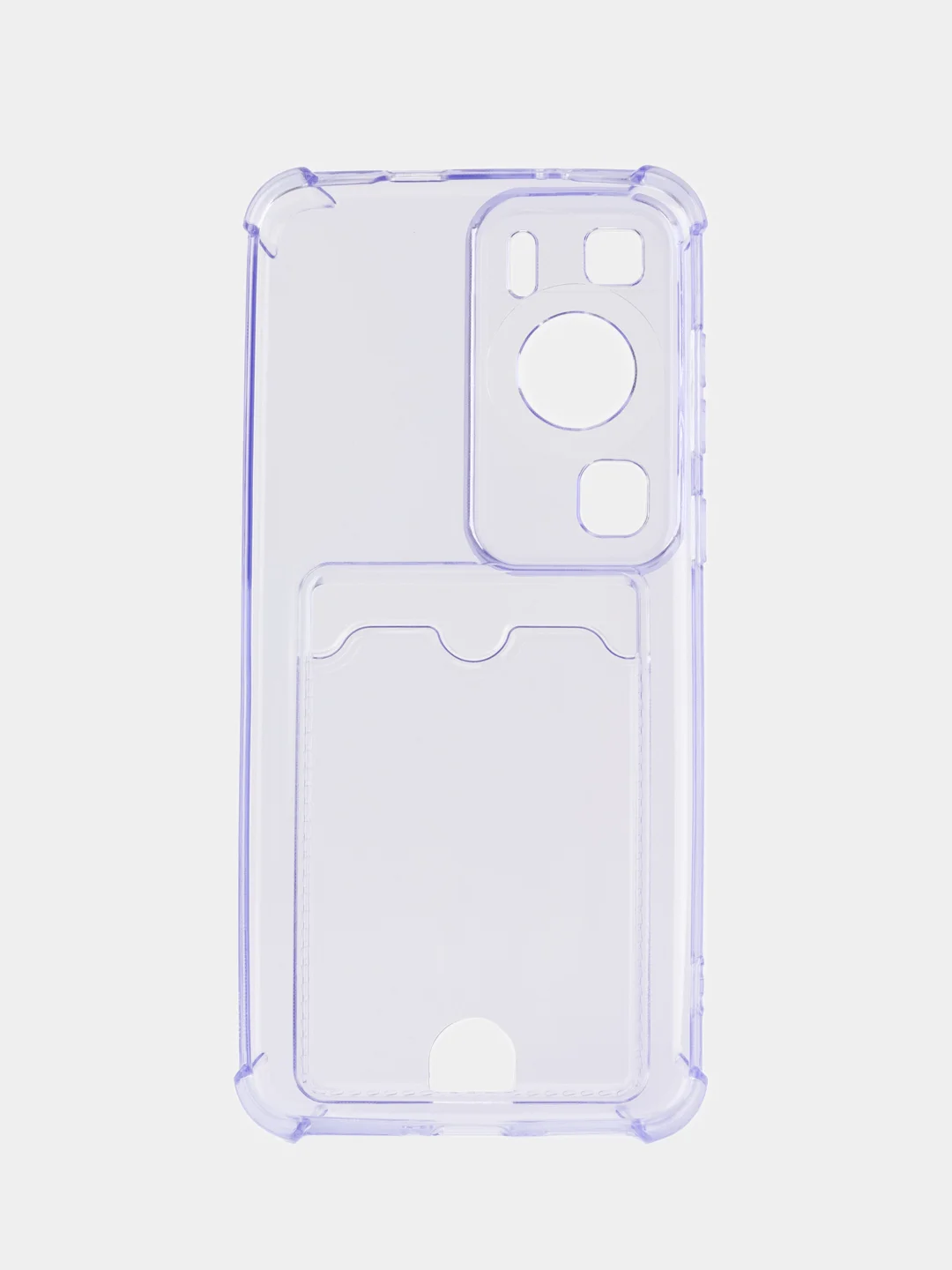 Лавандовый чехол для HUAWEI P60 / P60 Pro( Хуавей П60 / П60 про ), с карманом для карт, прозрачный