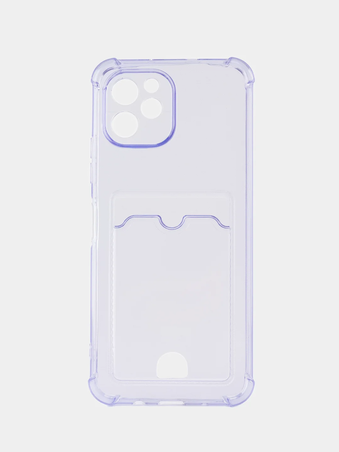 Лавандовый чехол для HUAWEI Nova Y61 (Хуавей Нова У61), с карманом для карт, прозрачный