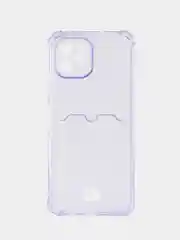 Лавандовый чехол для HUAWEI Nova Y61 (Хуавей Нова У61), с карманом для карт, прозрачный
