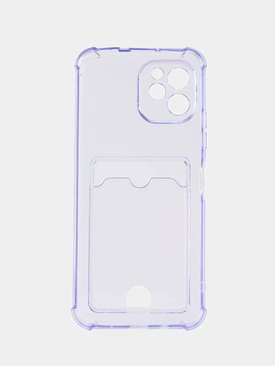 Лавандовый чехол для HUAWEI Nova Y61 (Хуавей Нова У61), с карманом для карт, прозрачный