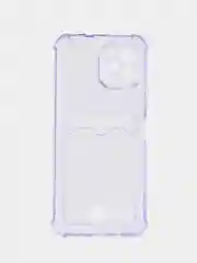 Лавандовый чехол для HUAWEI Nova Y61 (Хуавей Нова У61), с карманом для карт, прозрачный