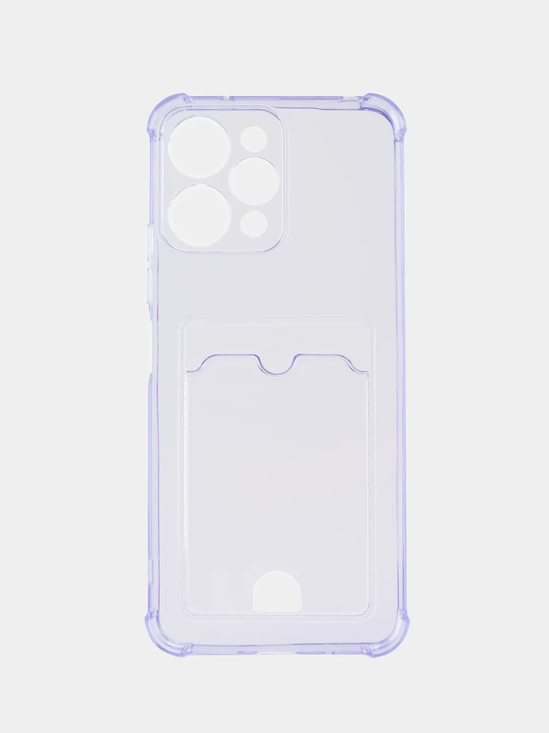 Лавандовый чехол для Xiaomi Redmi 12 4G (Сяоми Редми 12 4 джи), с карманом для карт, прозрачный
