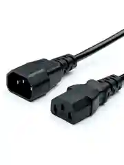 Черный кабель питания GoPower C14 (m)-C13 (f) 1.8м ПВХ 0.75мм удлинитель черный (1/10/100)