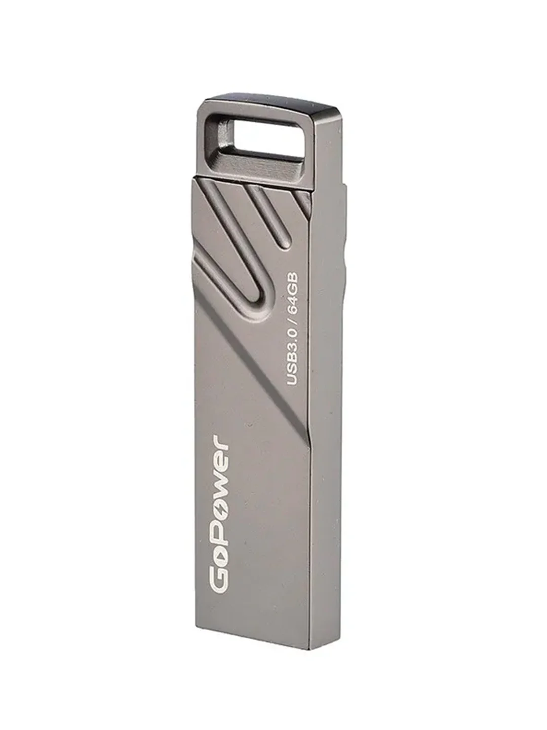 Черный флеш-накопитель GoPower TITAN 64GB USB3.0 металл черный графит (1/50/1000)