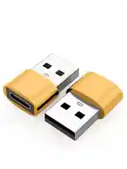 Золотой адаптер переходник с Type C- USB A, OTG