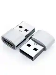 Серебряный адаптер переходник с Type C- USB A, OTG