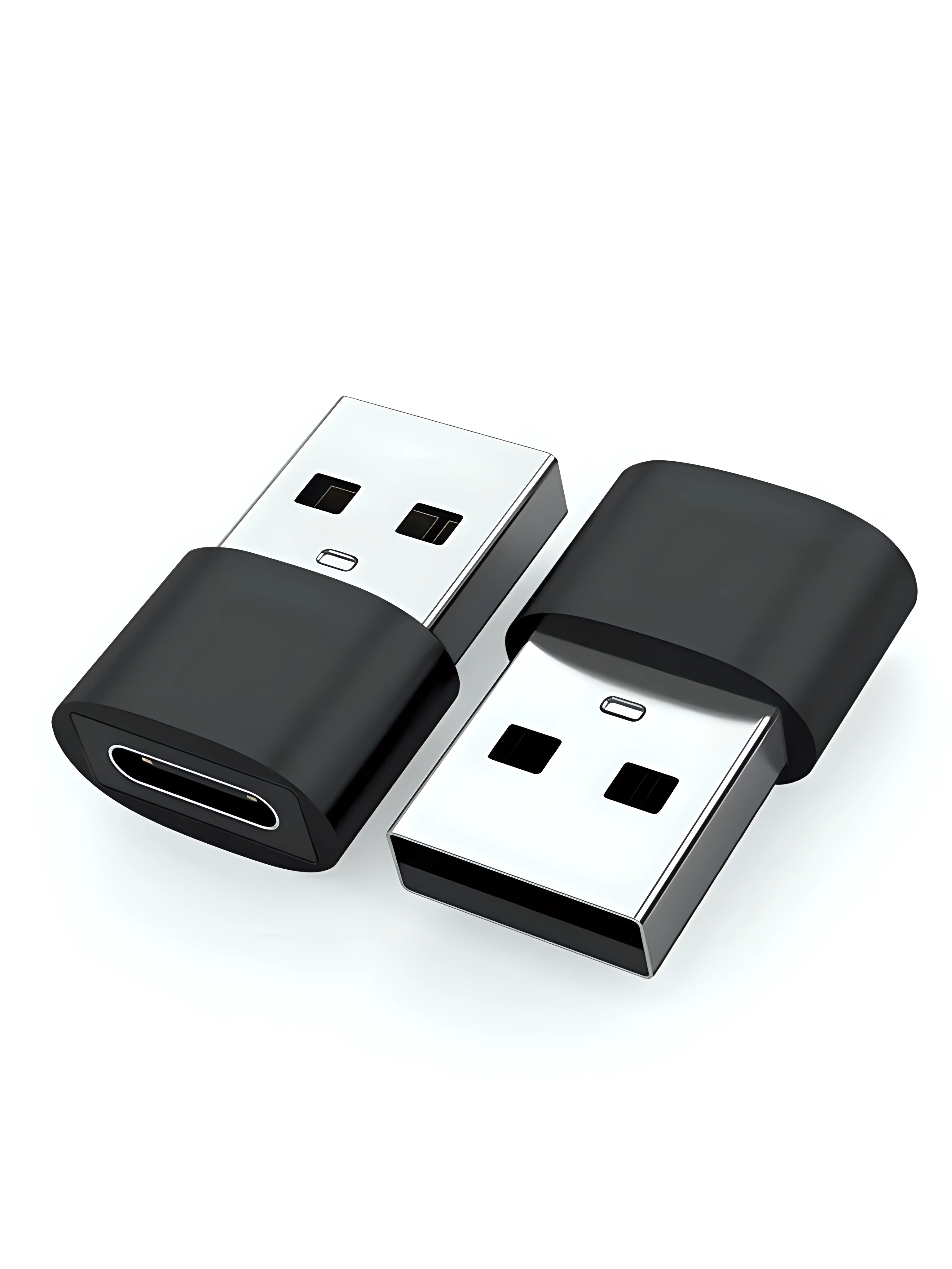 Черный адаптер переходник с Type C- USB A, OTG