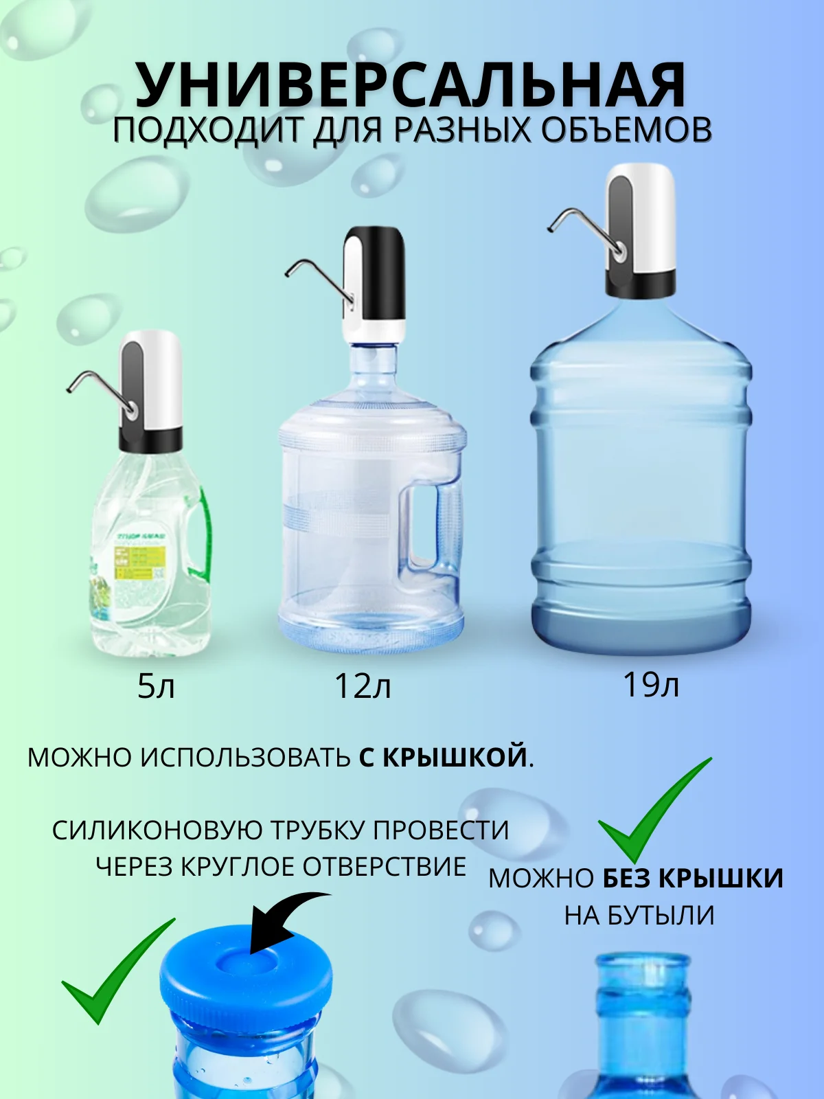 Помпа для воды 19л электрическая