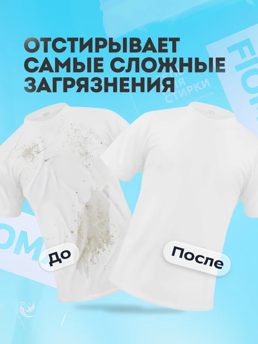 Голубой гель для стирки FIOMAY,универсальный,5л,Морская свежесть,без запаха,гипоаллергенный