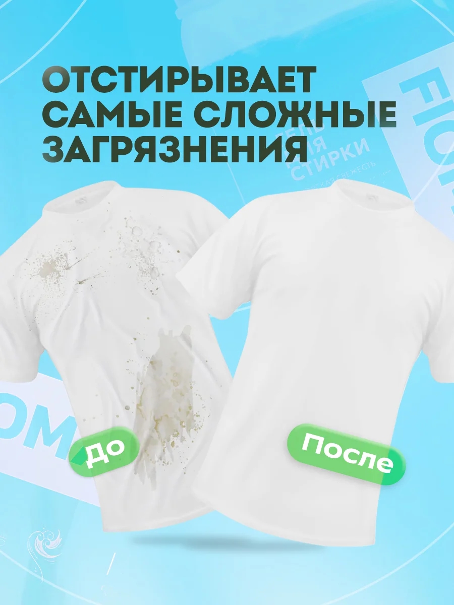 Мятный гель для стирки FIOMAY,универсальный,5л,Морская свежесть,без запаха,гипоаллергенный