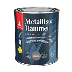 Краска для металла по ржавчине молотковая 3в1 Tikkurila Metallista Hammer, 0,8 л