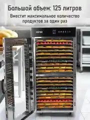 Черный профессиональная сушилка для овощей и фруктов CHEF PRO CF-FD803A , 20 поддонов, черный