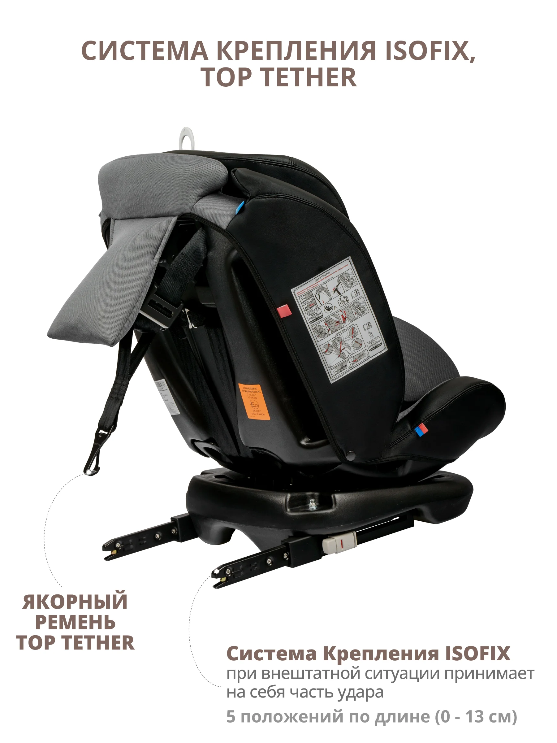 Серый автокресло Fuller ISOFIX, группа 0+1+2+3 (0-36 кг), серия JOVOLA