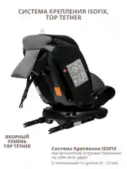 Серый автокресло Fuller ISOFIX, группа 0+1+2+3 (0-36 кг), серия JOVOLA