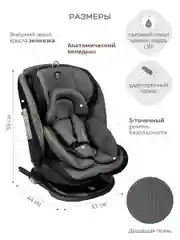 Серый автокресло Fuller ISOFIX, группа 0+1+2+3 (0-36 кг), серия JOVOLA
