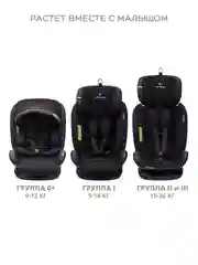 Черный автокресло детское Jovola I-Travel ST-3 Isofix растущее, поворотное, 0-36 кг.