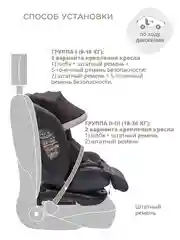 Серый автокресло детское Jovola I-Travel ST-3 Isofix растущее, поворотное, 0-36 кг.
