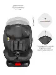 Черный автокресло детское Indigo Tourneo KBH308 ISOFIX растущее универсальное поворотное, 0-36 кг