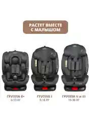 Черный автокресло детское Indigo Tourneo KBH308 ISOFIX растущее универсальное поворотное, 0-36 кг