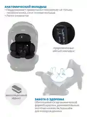Черный автокресло детское Indigo MAX-X ST-3 Isofix растущее 0-36 кг