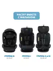Черный автокресло детское Indigo MAX-X ST-3 Isofix растущее 0-36 кг