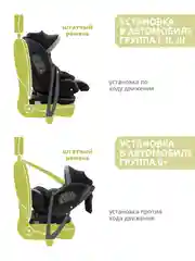 Тёмно-серый автокресло детское Indigo MAX-X ST-3 Isofix растущее 0-36 кг