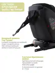 Тёмно-серый автокресло детское Indigo MAX-X ST-3 Isofix растущее 0-36 кг