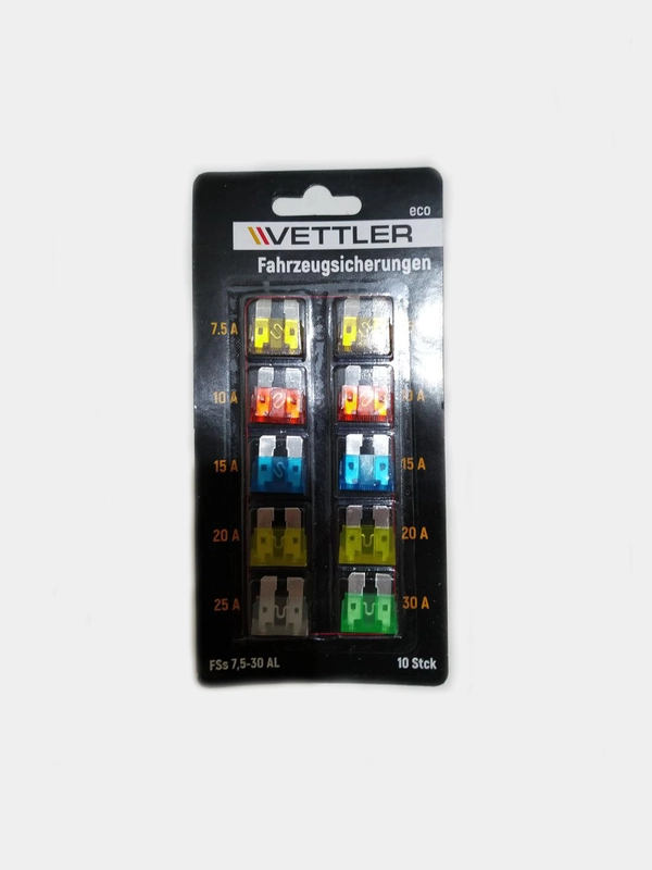 Предохранитель плоский Vettler 7,5 А - 30 А, 10 шт