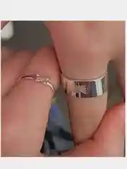 Кольца парные жеснкие Бабочки серебристые
