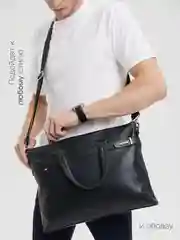 Черный портфель мужской, деловой, сумка для документов, ноутбука