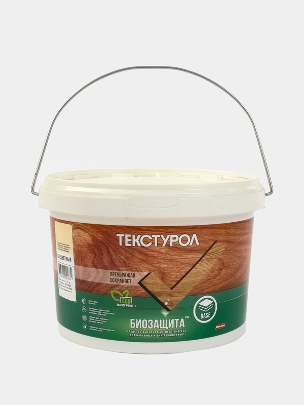 Текстурол биозащита PRO, универсальный грунт-антисептик для древесины, бесцветный, 2,7 л