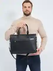 Черный портфель мужской, деловой, сумка для документов, ноутбука