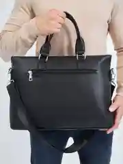 Черный портфель мужской, деловой, сумка для документов, ноутбука