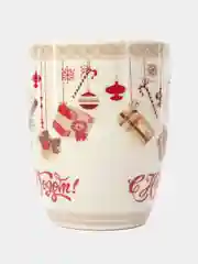 Белый кружка НОВОГОДНЯЯ, с новым годом, керамика