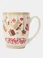 Белый кружка НОВОГОДНЯЯ, с новым годом, керамика