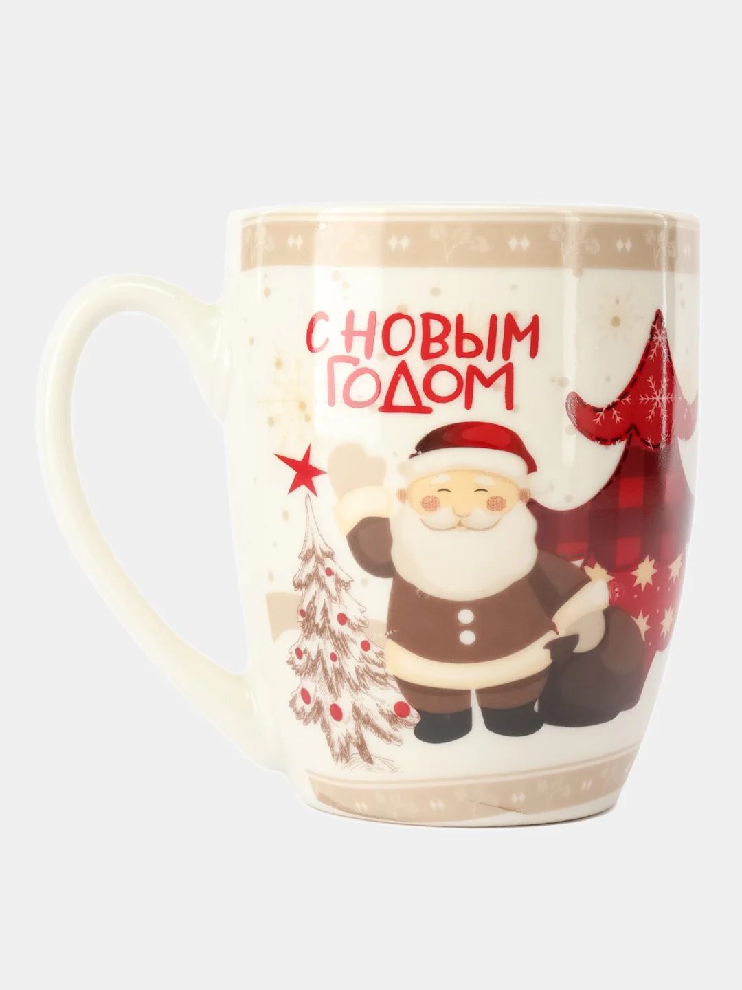 Бордовый кружка НОВОГОДНЯЯ, с новым годом, керамика