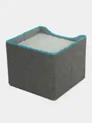 Серый домик для кошки с лежанкой и когтеточкой