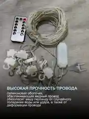 Белый гирлянда на шторы 3х3 с экранированием