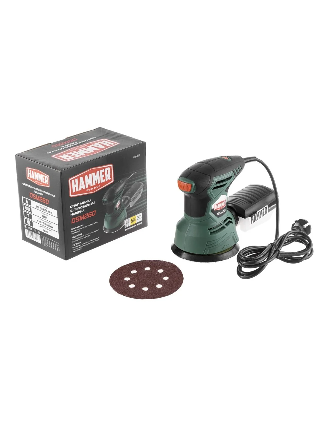 Шлифовальная машинка орбитальная Hammer Flex OSM260