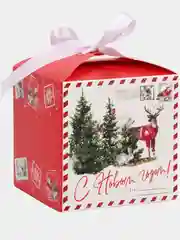 Новогодняя подарочная коробка складная для новогоднего подарка